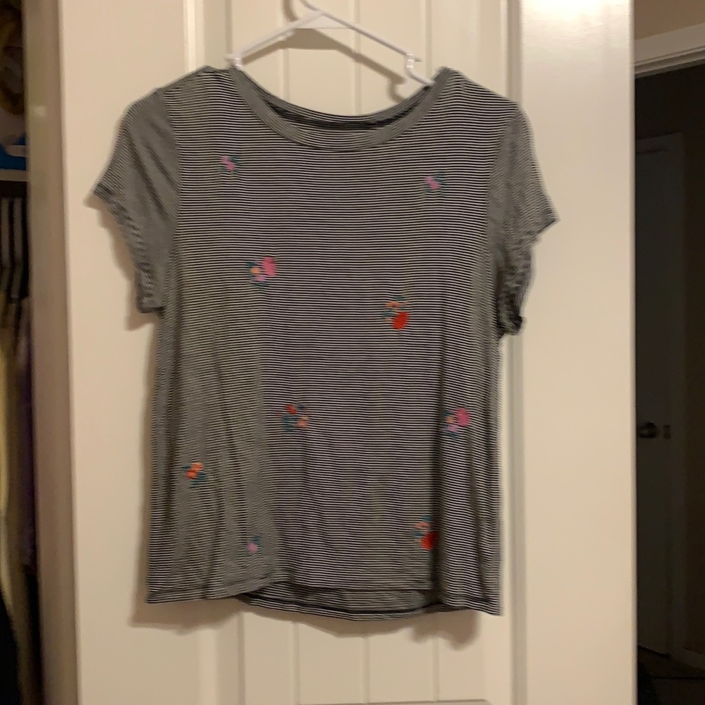 Striped and floral top